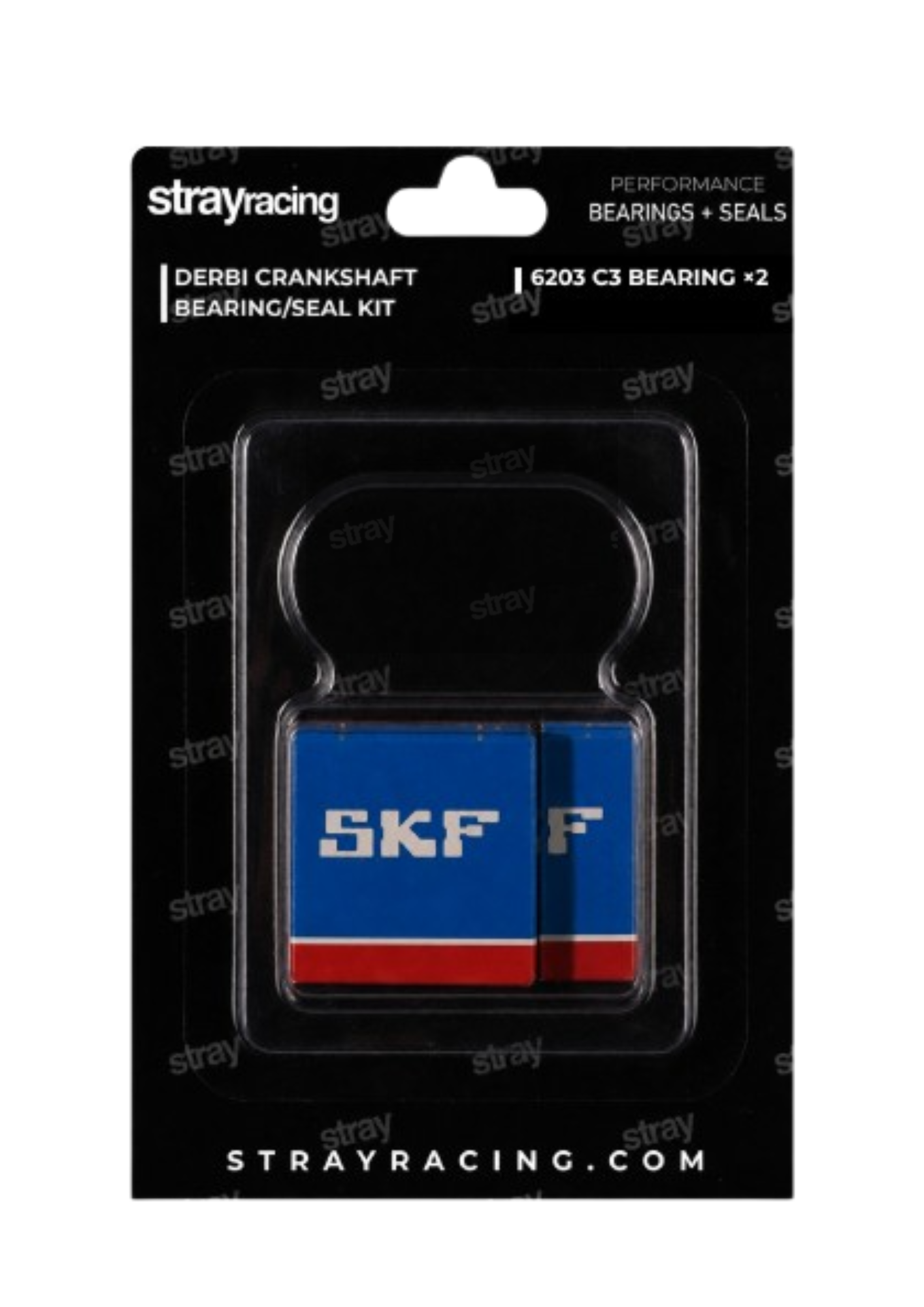 Derbi Transmission SKF C3 Bearing Kit (6203 Steel Cage)