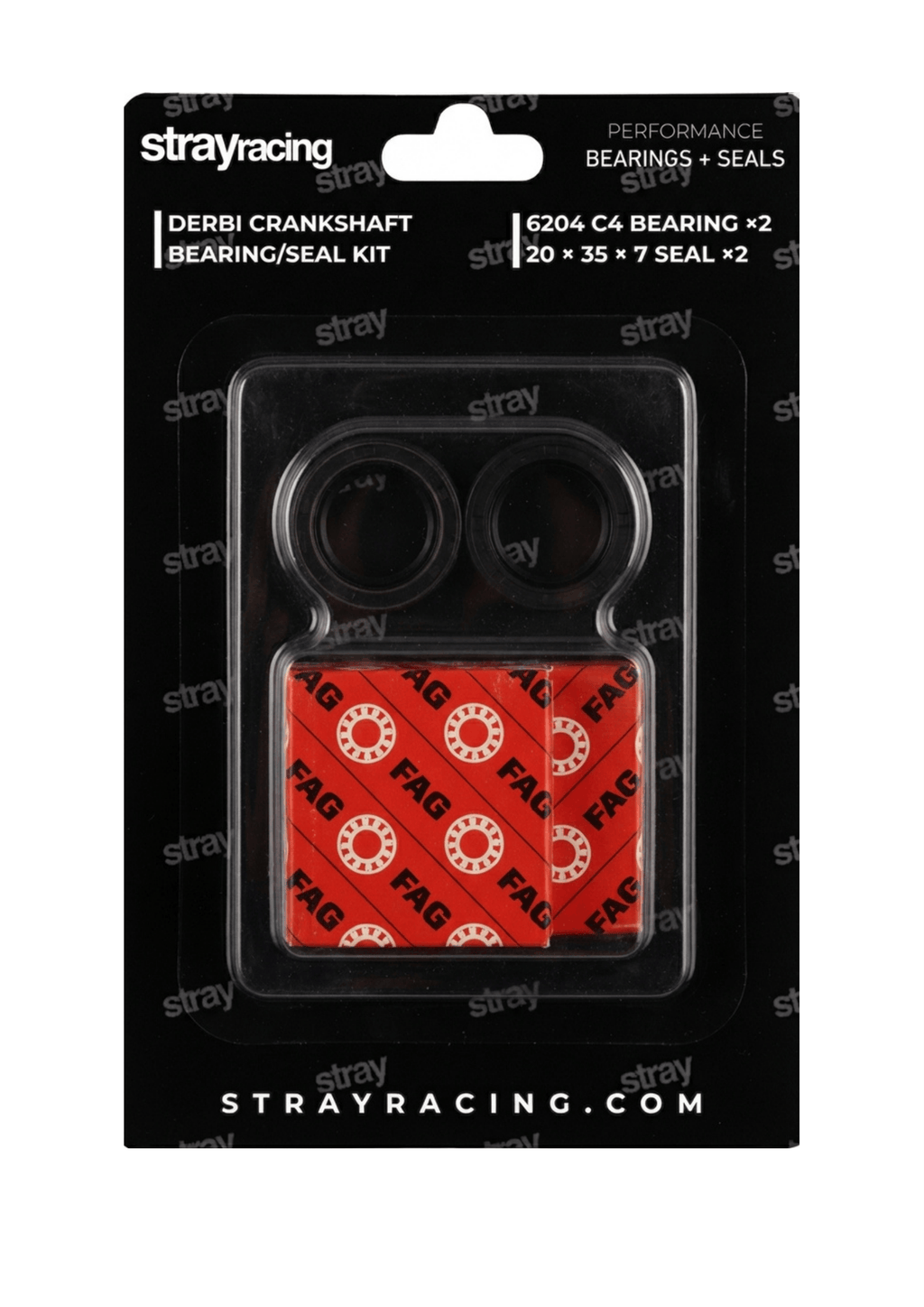 Derbi Crankshaft SKF C4 Bearing And Crank Seal Kit (6204 Steel Cage)