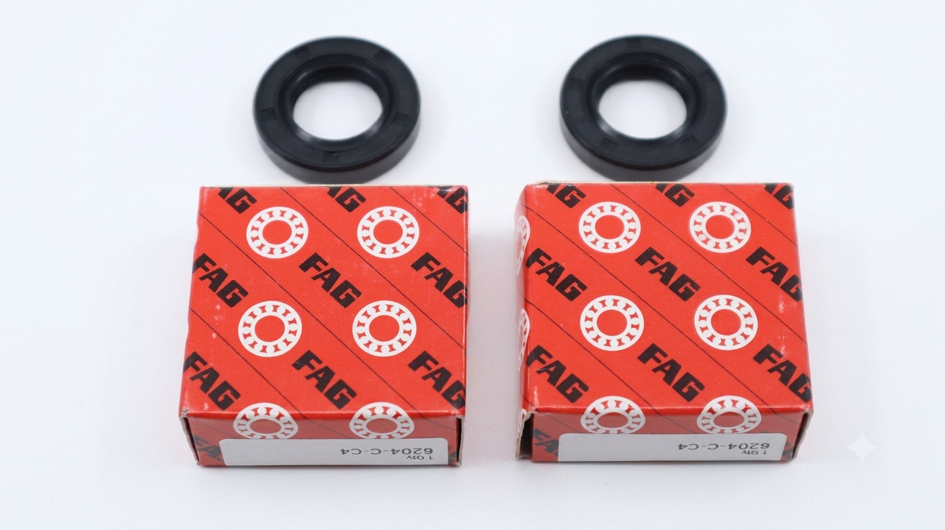 Derbi Crankshaft SKF C4 Bearing And Crank Seal Kit (6204 Steel Cage)